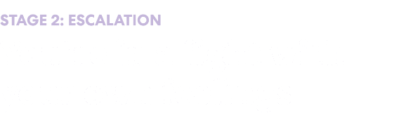 Stage 2: Escalation You re in a fight with your own feelings